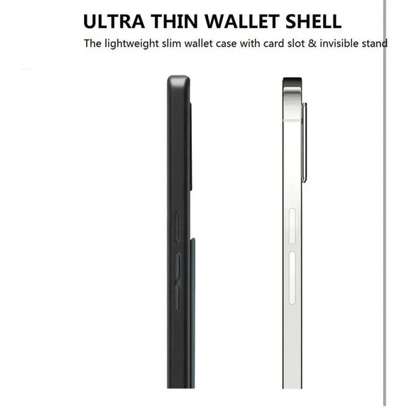 Leather Wallet Case with Card Holder Kickstand for Samsung Galaxy A14 5G Gray - Picture 5 of 10